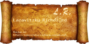 Lazavitzky Richárd névjegykártya